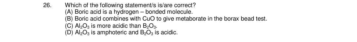 Chemistry diagram for: Which of the following statement/s is/are correct?