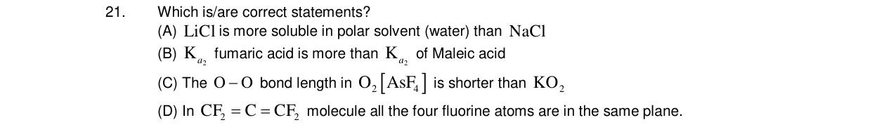 Chemistry diagram for: Which is/are correct statements?