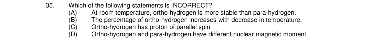 Chemistry diagram for: Which of the following statements is INCORRECT?