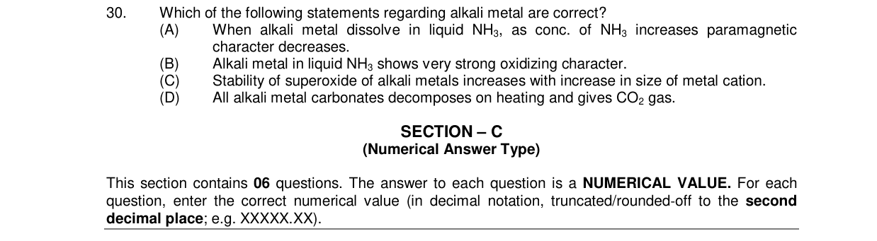 Chemistry diagram for: Which of the following statements regarding alkali metal are correct?