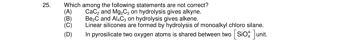 Chemistry diagram for: Which among the following statements are not correct?