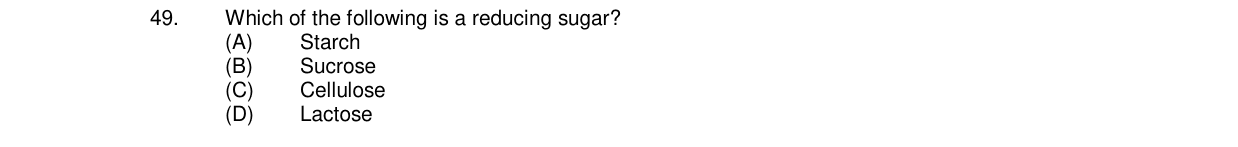Chemistry diagram for: Which of the following is a reducing sugar?