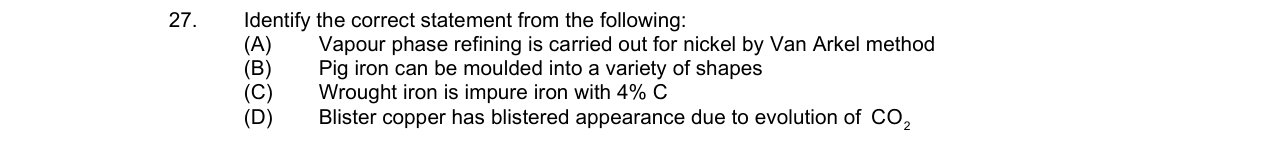 Chemistry diagram for: Identify the correct statement from the following: