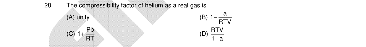 Chemistry diagram for: The compressibility factor of helium as a real gas is