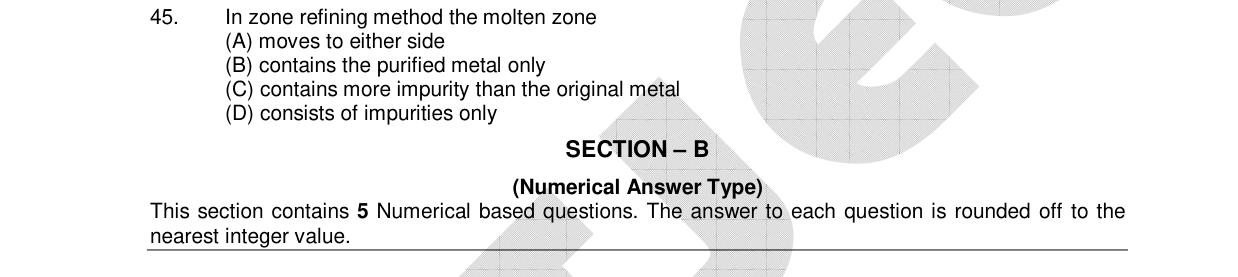 Chemistry diagram for: In zone refining method the molten zone
