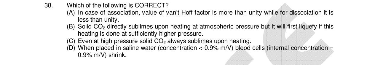Chemistry diagram for: Which of the following is CORRECT?