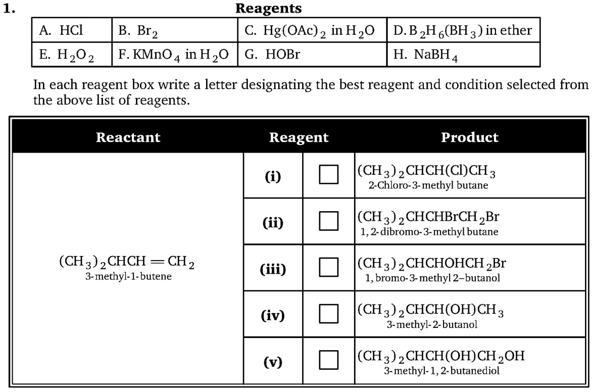 Chemistry diagram for: See image