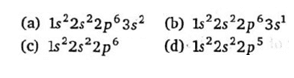 Chemistry diagram for: From the ground state electronic configuration of the elements given below, pick up the one with highest value of second